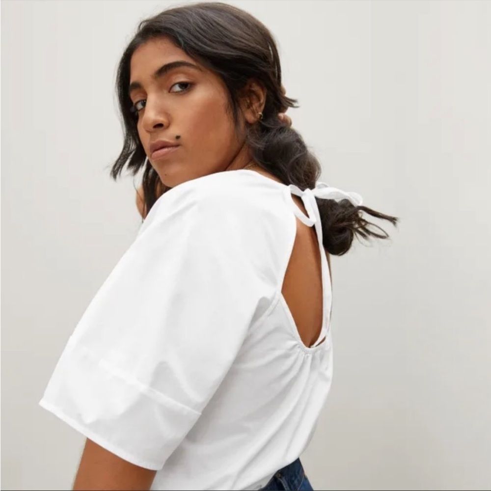 Everlane Circle-Back Top in White Size 14